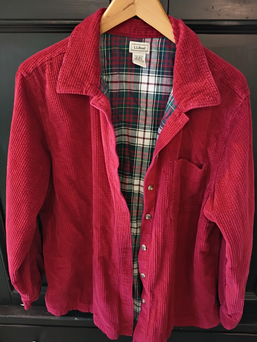 L.L. Bean Men’s Red Corduroy Shirt Jacket